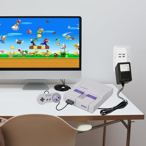 Image of Power Cord for SNES,Power Cable for NES, AC Power Supply Compatible with SNES /NES /Genesis1 Console