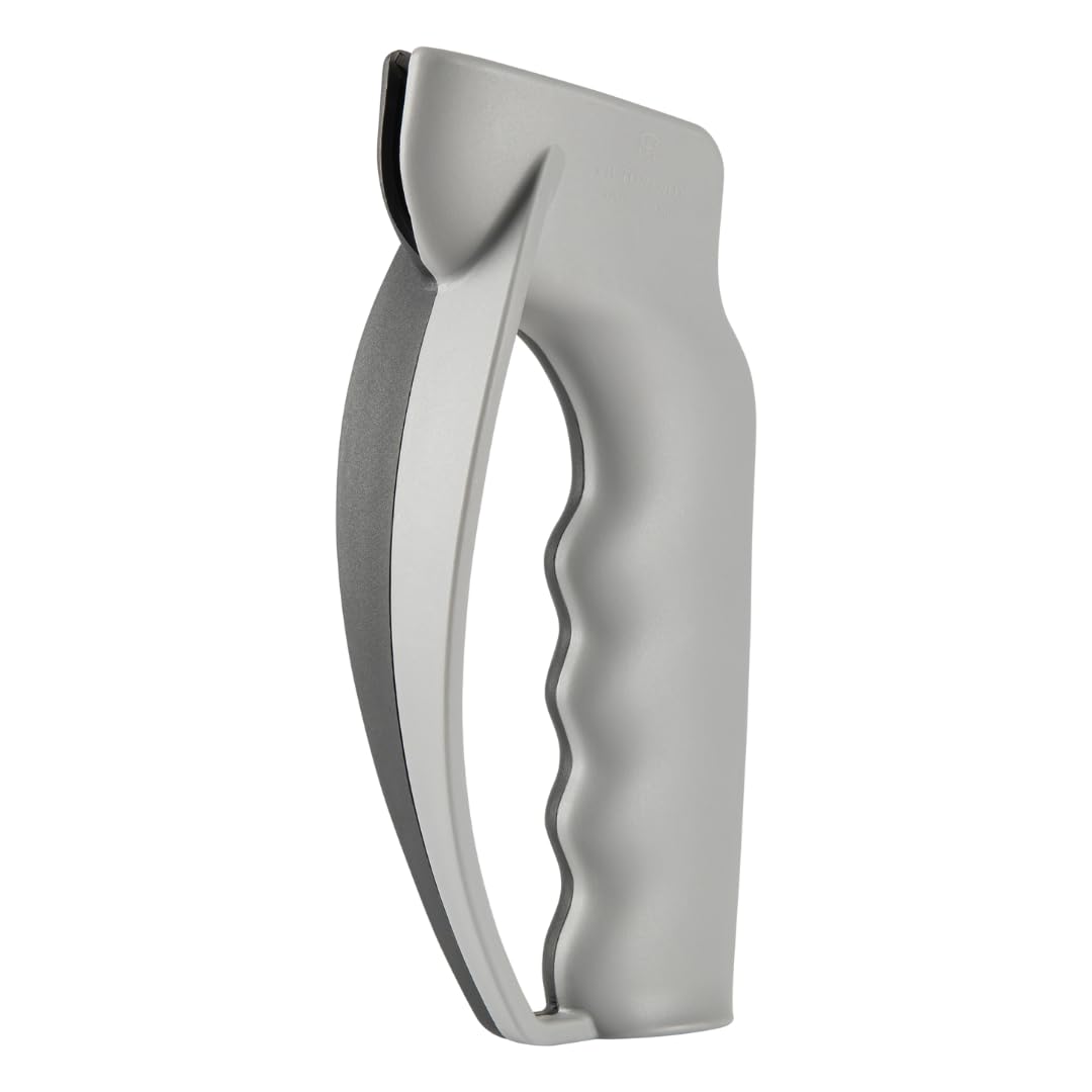 – Professional Knife Sharpener, Sturdy Plastic Handle, Bicoloured, Black/Grey