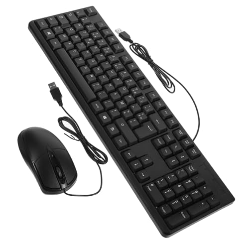 Clavier et souris filaires USB anti fatigue ensemble informatique 104 touches pavé numérique