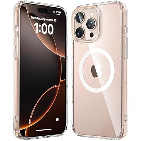 SUCGLES® for iPhone 16 Pro Max Case [Strongest Magnet for MagSafe], 12FT Military Drop Protection, Shockproof Slim Thin Mag Safe Promax Phone Cover 6.9 in for Apple 16pro Max (Clear/Ultra Magnetic) Cover