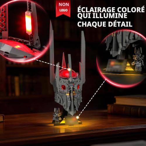 BRIKSMAX Kit d’éclairage à led pour LEGO 11373 Le Seigneur des Anneaux : le casque de Sauron - Compatible with Lego Icons Blocs de construction Modèle- Pas inclure l’ensemble Lego – vue 4