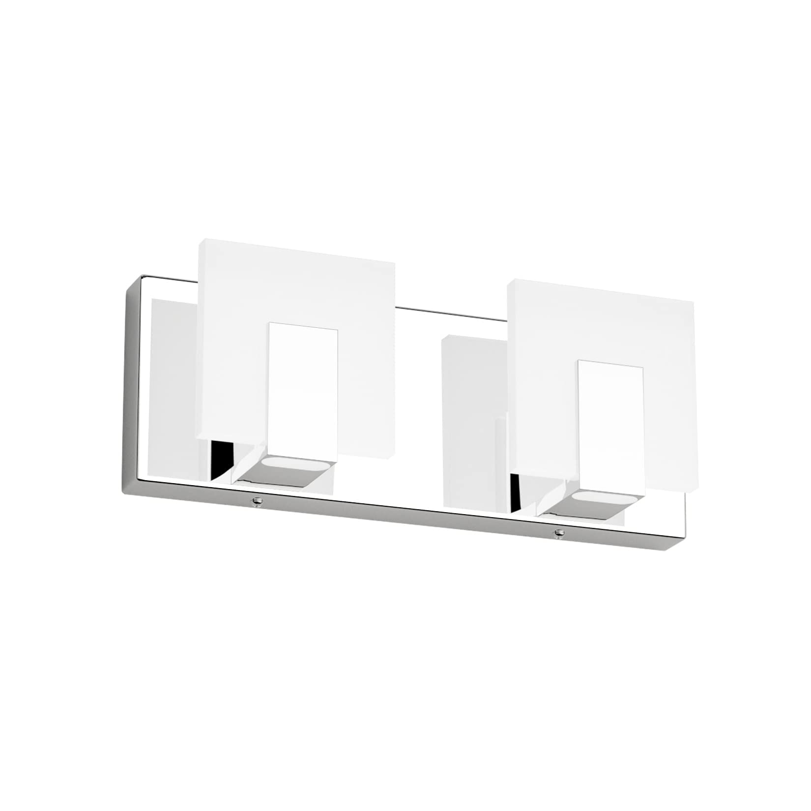 HXYSXHJUO 2 Lights Dimmable Modern LED Vanity Light for Bathroom Frosted White Acrylic Chrome Up and Down Wall Fixtures Over Mirror