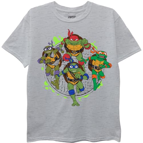 Teenage Mutant Ninja Turtles Sewer Boys T-Shirt Heather Grey