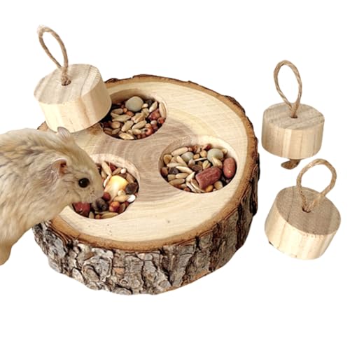 Générique Futtersuchspielzeug für Hamster – Holz, 9 x 3 cm, 1 Stück, interaktives Spielzeug für...