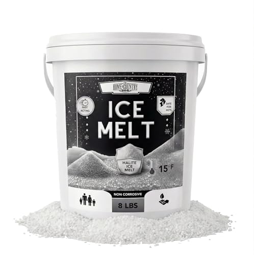 Home and Country USA Halite Crystals Ice Melt Effective to -25°F, Eco-Friendly De-Icer, Optimal Granule Size for Quick Melting, Ideal for Driveways, Walkways, and Entryways (45, Pounds)