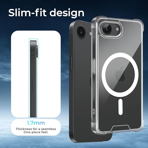 Image of A rtistque Clear Back Cover Case for iPhone 17e | Compatible with Mag-Safe | Premium Cover | Shockproof TPU Bumper | Slim Protective Design | iPhone 17e Back Cover - Transparent