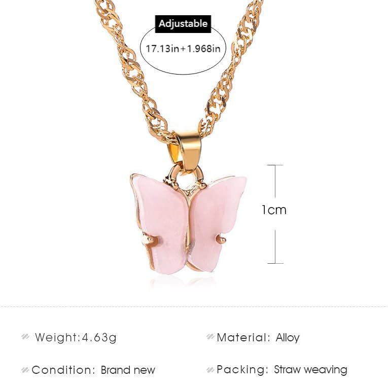 Rrdaily 8 Pcs Butterfly Necklace Bulk Gifts for Women, Cute Friendship Necklace Set for Mother's Day Birthday Christmas Party Favors Jewelry2