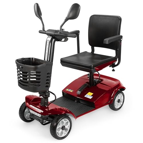 Image of Heavy Duty Mobility Scooter 400 LB Capacity, 4 Wheel Electric Scooter for Adults with Adjustable Seat, Powered Mobility Scooters for Seniors, 20 Mile Range, Steel Frame, Red