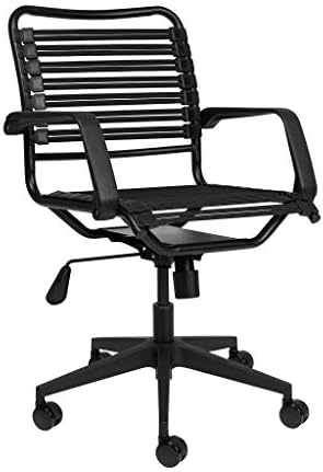 Laura Davidson Furniture Bungee Office Task Chair, with Flat Elastic Bungie Straps, Adjustable Height (Black)