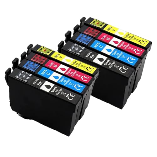 Cartucho De Tinta T502XL Completo con Chip Compatible con Impresoras Epson XP5100, XP5105, WF2860 Y WF2865.(2SET)