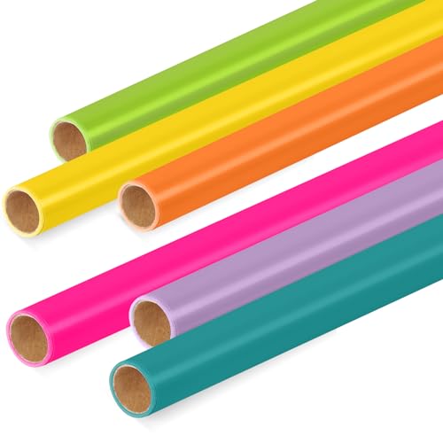 Skyygemm 6 Rolls Bulletin Board Paper Rolls,4 x 24 ft,Neon