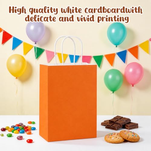 Anverion 16 Pcs Party Favor Bags, Cartoon Goodie Bags with 16 Greeting Cards, Thick Paper Treat Bags with Handles for Kids Birthday Baby Shower Classroom Rewards — view 5