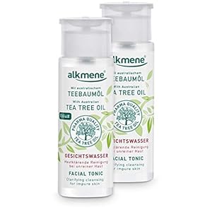 alkmene Mein Teebaumöl Gesichtswasser 2x 150 ml Pickel Reduktion 85% bestätigt – naturreines Teebaumöl, vegan…