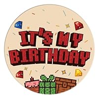 It’s My Birthday Anstecker für Jungen und Mädchen, 5,8cm Spielthema Geburtstag Anstecker mit Diamantaufdruck Outfit-Zubehör für Party- und Feierbedarf
