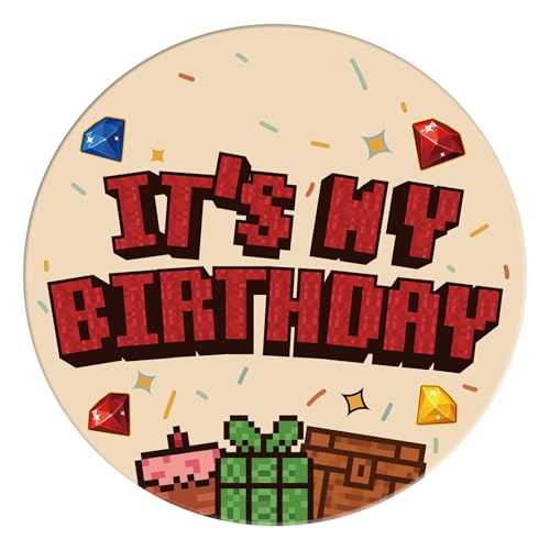 It’s My Birthday Anstecker für Jungen und Mädchen, 5,8cm Spielthema Geburtstag Anstecker mit Diamantaufdruck Outfit-Zubehör für Party- und Feierbedarf