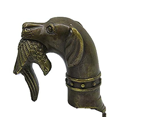 Sculpture bronze chien pour canne de marche et bâton de collection H3TF5J