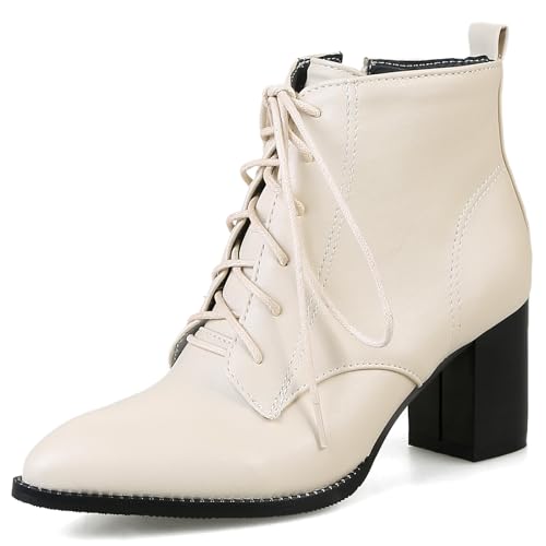 Bottes de cheville à talon bloc et lacets pour une marche stable