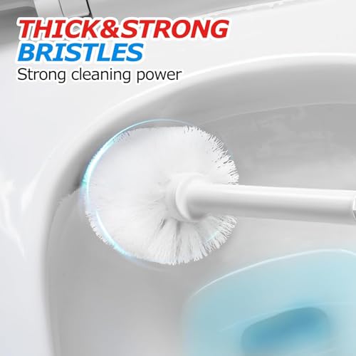 Image of FORASTO 2Pack 2 in 1 Toilet Brush and Plunger Set, Toilet Bowl Brush Plunger Set,Extended Handle Plunger,Bathroom Cleaning Tools,Toilet Brush Plunger Combo,Cleaning Brush(Pearl White,21inch) | 21 inch Extended, Apartment Must Haves, Accessories Decor, Essentials, New Home Storage, Scrubbing Tools, Washing Supplies, White