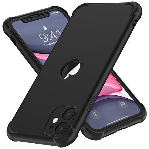 ORETECH Coque Compatible avec iPhone 11, avec [2 x Protecteur D'écran en Verre Trempé] 360°Housse Hybride Robuste 2 en 1 Antichoc Ultra Mince Anti Rayures PC TPU Etui pour iPhone 11 6.1 Noir