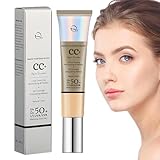 CC Cream SPF 50, Fondotinta A Copertura Totale, CC Cream Idratante Leggera, Fondotinta Idratante Correttore Del Colore, Correttore Viso Illuminante Per Tutti I Tipi Di Pelle