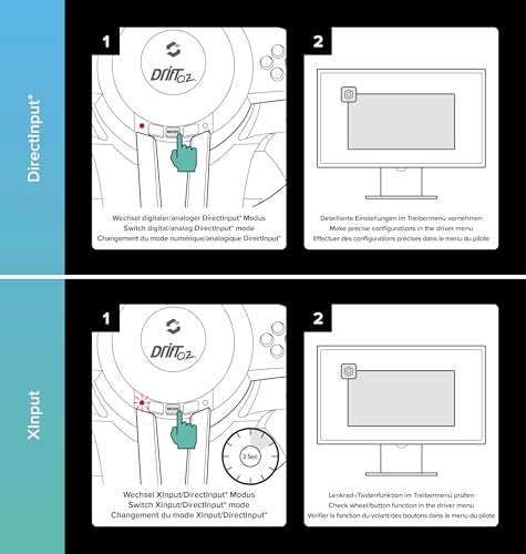 DRIFT OZ Racing Wheel - Volante da gioco USB per PC/computer, pedali per gas e freno, colore nero-arancione - Controller - Immagine 9