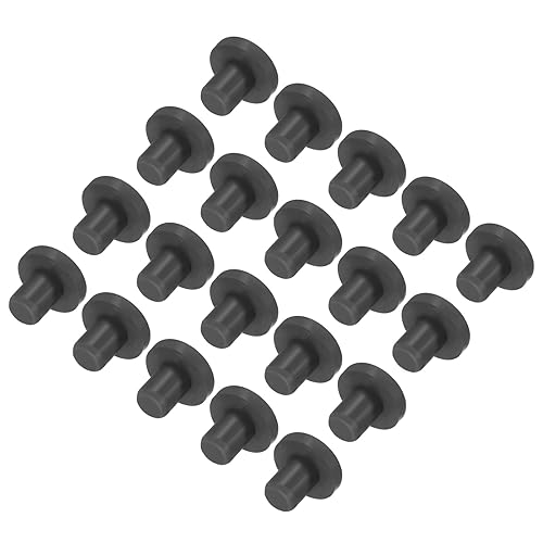 Image of UXCELL High Temp Silicone T-Shaped Solid Rubber Stopper Hole Plugs for Powder Coating & Plating - Waterproof & Sealing - Black, Pack of 20 (OD 14mm)
