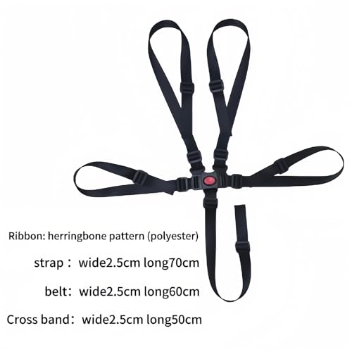 Image of 5-Point Kids Safety Harness Adjustable Polyester Safety Belt for High Chair /Stroller /Car Seat（2pcs）