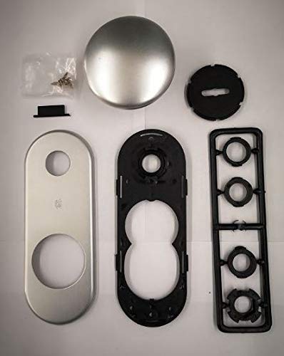 Kit de reparación de segmentos placa + pomo diámetro 75 mm de aluminio anodizado plata F1 individual para puerta blindada Q8 agujero doble mapa 1 unidad