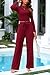 PRETTYGARDEN Women's 2 Piece Sets 2025 Fall Long Sleeve Crop Tops Wide Leg Pants Matching Outfit Tracksuits Fashion Clothing (Wine Red,X-Large)
