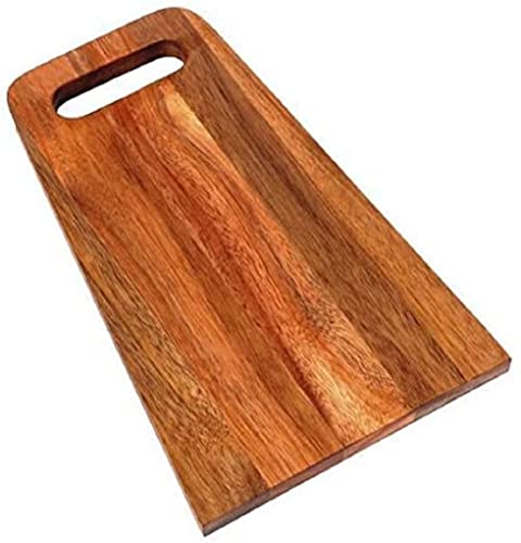 Cutting Acacia Wood Board/ Charcuterie/ Serving/Chopping/Cheese Board- Premium Reversible Durable Wood With Carry Handle For Better Grip, Light Weight. (13.8"X 8.26") #TOP5