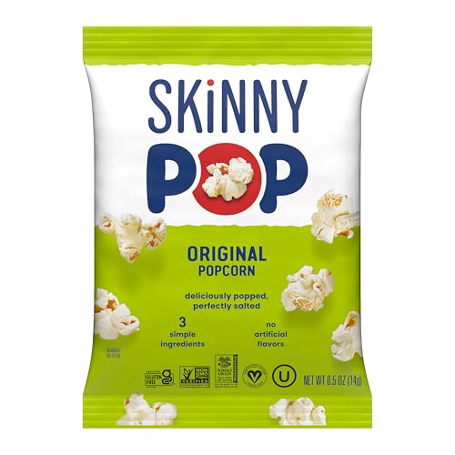 SkinnyPop Popcorn, Original and White Cheddar Variety Pack, Whole Grain, Dairy-Free Snack, 0.5oz (40ct)
