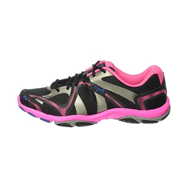 Ryka-Womens-Influence-Cross-Trainer Ryka Women's Influence Cross Trainer, Black/Atomic Pink/Royal Blue/Forge Grey, 9 M US