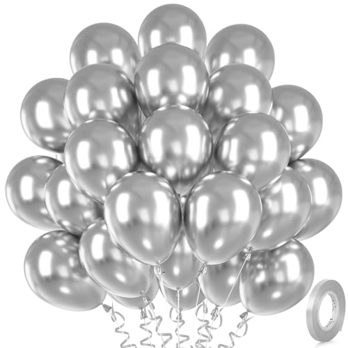 30 Ballons Argent Métallique,12