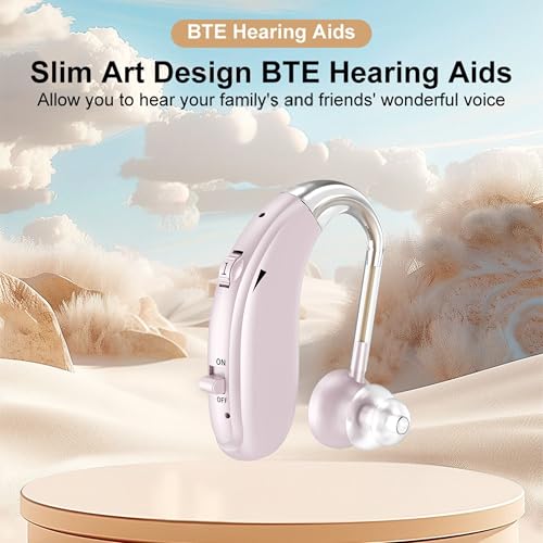 Image of Fastwell F27 Rechargeable Hearing Aids for Adults with Hearing Loss, 360 Degree Rotation Ear Hook, Digital Noise Reduction Ear Machine, Single Ear (Rose Gold)1-Year Warranty