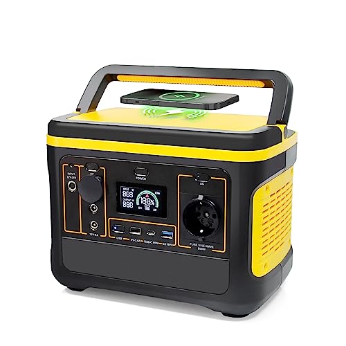 Kethvoz Station d'alimentation portable 568 Wh, générateur solaire 600 W (pointe 1000 W), onde sinusoïdale pure avec sortie AC/DC/USB 220 V 50 Hz, stockage d'énergie au lithium pour camping, voyage en