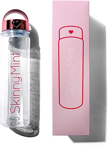 SkinnyMint Tea Detox Water Bottle, 17oz. Fruit Infuser, BPA Free, Leak Proof