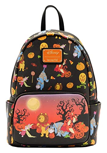 Loungefly Disney Winnie the Pooh Halloween Group Womens Double Strap Shoulder Bag Purse, One Size, Multi
