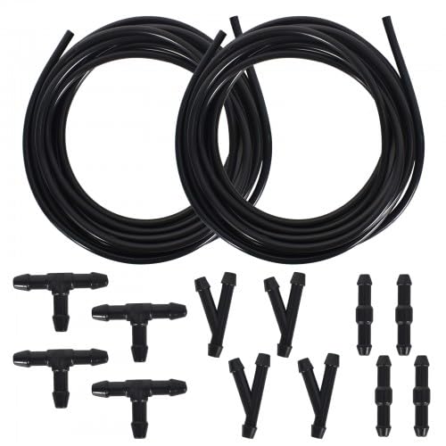 Kit de Réparation de Tuyau Essuie Glace, 4M Tuyau de Lave-Glace avec Raccord de Tuyau, Lave Glace Kit Durite Tuyau Essuie Glace Universel, pour Connecter la Pompe à...