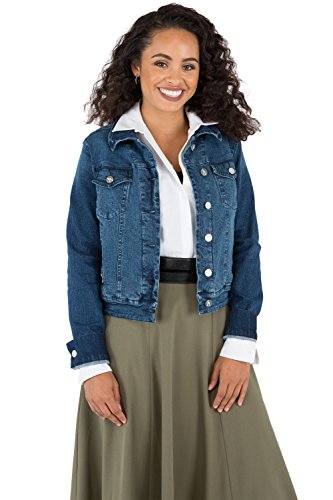 Poetic Justice Curvy Women's Dark Blue Antique Wash Denim Jackets