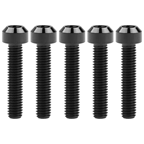Image of Titanium Torx Square Head M6 x 10 15 20 25 30 35 40 45 50 60 65 70 80mm Screw Pack of 5 (Black, M6x30mm)