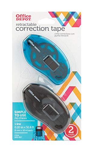 Office Depot® Brand Correction Tape Slide, White, Pack of 2