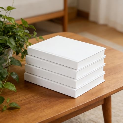 Mesas y estanterías blancas de salón modernas de diseño minimalista 4 piezas 8