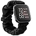 Produktbild Wanme kompatibel für Fitbit Versa 2 Armband/Fitbit Versa Armband, Elastik Band Cloth Pattern Gedruckte Uhrenarmband Ersatz für Fitbit Versa 2/Fitbit Versa (Black, Small)