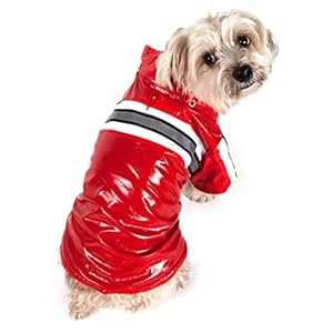Pet Life ® Reflectaglow Pvc Dog Raincoat  Reflective and Waterproof Dog Coat with Reversible Polar Fleece  Adjustable Pet Raincoat Dog Jacket on All 4 Sleeves with Removable Hood  Cucciolini Doodles Pet life ® reflecta glow pvc dog raincoat  reflective and waterproof dog coat with reversible polar fleece  adjustable pet raincoat dog jacket on all 4 sleeves with removable hood   cucciolini doodles