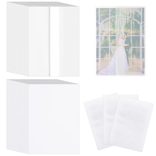 45 Sets Pre-Folded Vellum Jackets with 5''x7'' White Cards and Stickers