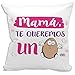 mundohuevo Cojin Decorativo, Original y Personalizado Familiar a Madres. Incluye Relleno. Mama te Queremos un Huevo. 42,5 X 42,5 cm. Cojines con Agradable Tacto de Algodon.