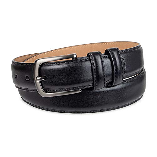 Stafford Men's Dress Belt with Double Keeper Black2