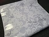 Snow White Digital Camouflage, Vinyl Wrap, Vehicle Wrap for Car, Truck, & Boat (Glossy, 5'x1')