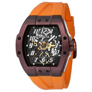 Invicta Men’s 43526 JM Strap Automatic Watch with Orange Rubber Strap (Black)