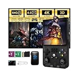 R36Max レトロハンドヘルドゲームコンソール、4インチ IPS OCA HD MIPIスクリーン、オープンソースLinuxシステムと18000以上のゲーム、内蔵64GB TFカードポータブルビデオゲームコンソール(ブラック)